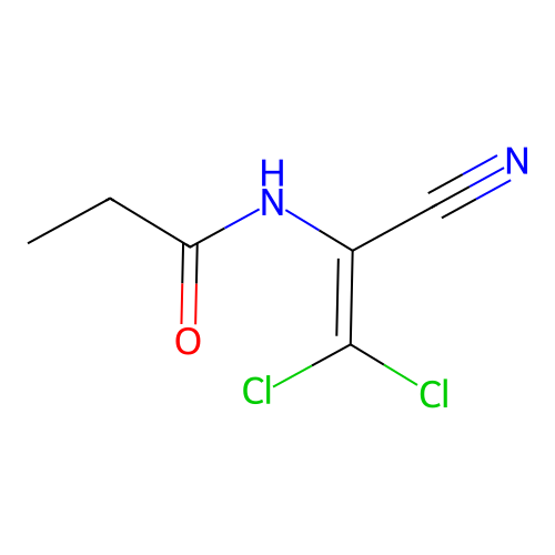 N-(2,2-dichloro-1-cyanovinyl)propanamide structure