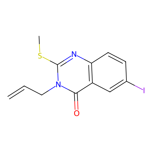 6-iodo-2-(methylsulfanyl)-3-(prop-2-en-1-yl)quinazolin-4(3H)-one structure