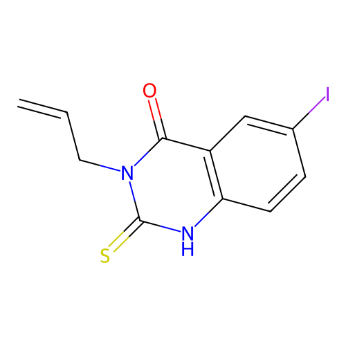3-allyl-6-iodo-2-mercaptoquinazolin-4(3H)-one structure