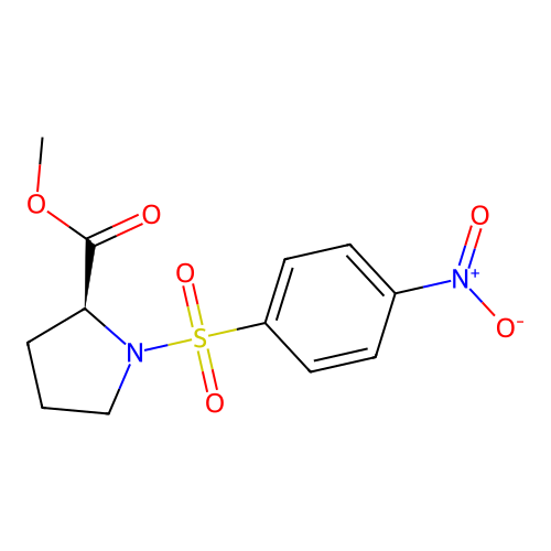 (S)-methyl 1-((4-nitrophenyl)sulfonyl)pyrrolidine-2-carboxylate structure