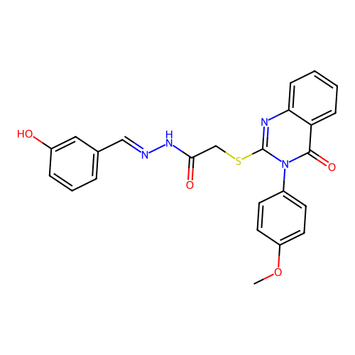 (E)-N'-(3-hydroxybenzylidene)-2-((3-(4-methoxyphenyl)-4-oxo-3,4-dihydroquinazolin-2-yl)thio)acetohydrazide structure