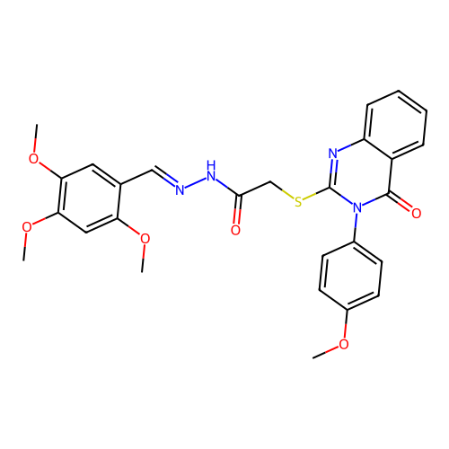 (E)-2-((3-(4-methoxyphenyl)-4-oxo-3,4-dihydroquinazolin-2-yl)thio)-N'-(2,4,5-trimethoxybenzylidene)acetohydrazide structure