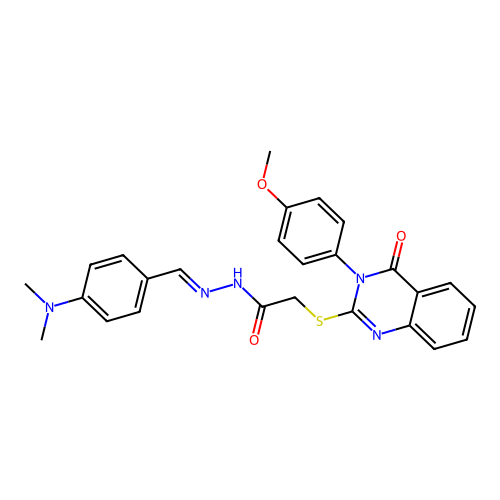 (E)-N'-(4-(dimethylamino)benzylidene)-2-((3-(4-methoxyphenyl)-4-oxo-3,4-dihydroquinazolin-2-yl)thio)acetohydrazide structure