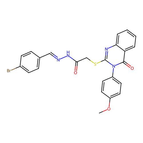 (E)-N'-(4-bromobenzylidene)-2-((3-(4-methoxyphenyl)-4-oxo-3,4-dihydroquinazolin-2-yl)thio)acetohydrazide structure