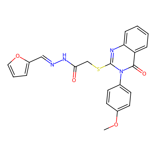(E)-N'-(furan-2-ylmethylene)-2-((3-(4-methoxyphenyl)-4-oxo-3,4-dihydroquinazolin-2-yl)thio)acetohydrazide structure