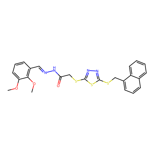 (E)-N'-(2,3-dimethoxybenzylidene)-2-((5-((naphthalen-1-ylmethyl)thio)-1,3,4-thiadiazol-2-yl)thio)acetohydrazide structure