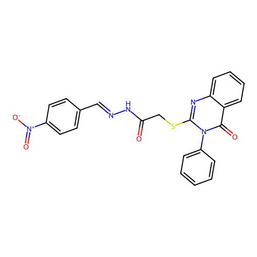 N'-[(E)-(4-nitrophenyl)methylidene]-2-[(4-oxo-3-phenyl-3,4-dihydroquinazolin-2-yl)sulfanyl]acetohydrazide structure