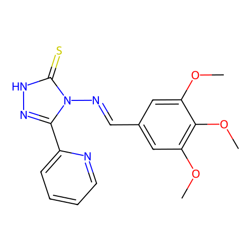 5-(2-Pyridinyl)-4-((3,4,5-trimethoxybenzylidene)amino)-4H-1,2,4-triazole-3-thiol structure