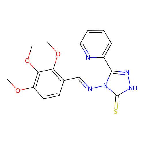 5-(2-Pyridinyl)-4-((2,3,4-trimethoxybenzylidene)amino)-4H-1,2,4-triazole-3-thiol structure