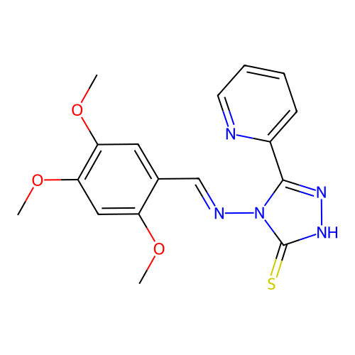 5-(2-Pyridinyl)-4-((2,4,5-trimethoxybenzylidene)amino)-4H-1,2,4-triazole-3-thiol structure