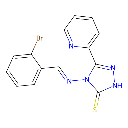 4-((2-Bromobenzylidene)amino)-5-(2-pyridinyl)-4H-1,2,4-triazol-3-YL hydrosulfide structure