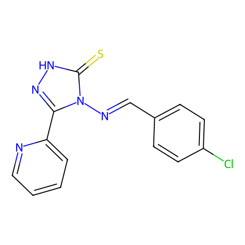 4-[(4-chlorobenzylidene)amino]-3-(2-pyridyl)-1H-1,2,4-triazole-5-thione structure