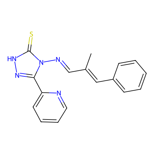 4-((2-ME-3-PH-2-Propenylidene)amino)-5-(2-pyridinyl)-4H-1,2,4-triazole-3-thiol structure