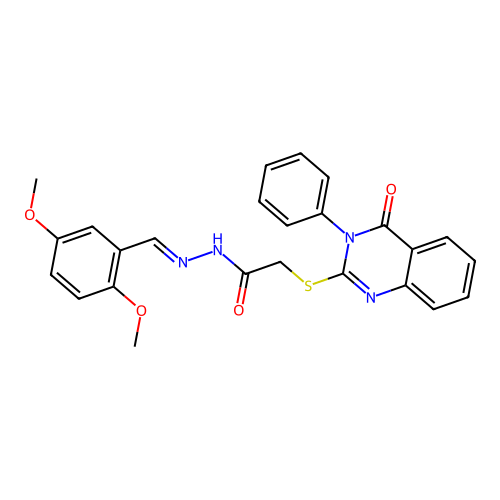 N'-[(E)-(2,5-dimethoxyphenyl)methylidene]-2-[(4-oxo-3-phenyl-3,4-dihydroquinazolin-2-yl)sulfanyl]acetohydrazide structure