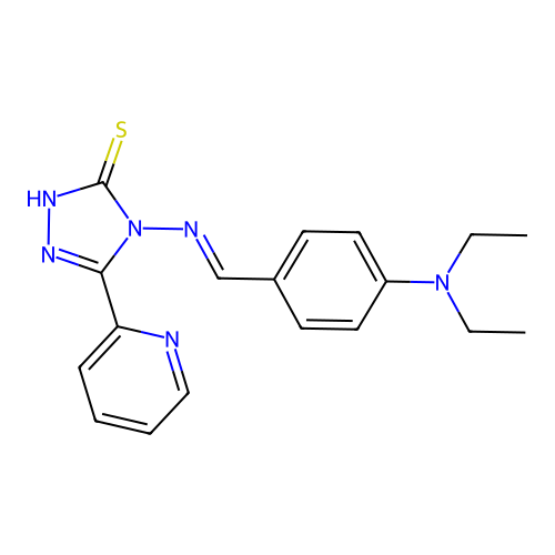 (E)-4-((4-(diethylamino)benzylidene)amino)-5-(pyridin-2-yl)-4H-1,2,4-triazole-3-thiol structure