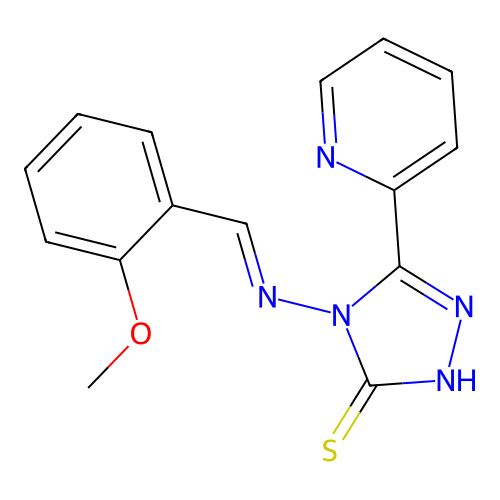 4-((2-Methoxybenzylidene)amino)-5-(2-pyridinyl)-4H-1,2,4-triazole-3-thiol structure