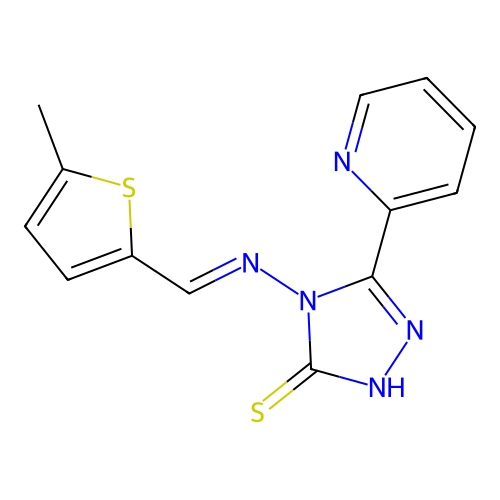 4-(((5-ME-2-Thienyl)methylene)amino)-5-(2-pyridinyl)-4H-1,2,4-triazole-3-thiol structure