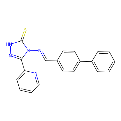 4-(((1,1'-Biphenyl)4-ylmethylene)amino)-5-(2-pyridinyl)4H-1,2,4-triazole-3-thiol structure
