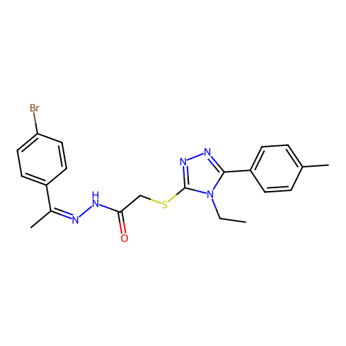 N'-[(1Z)-1-(4-bromophenyl)ethylidene]-2-{[4-ethyl-5-(4-methylphenyl)-4H-1,2,4-triazol-3-yl]sulfanyl}acetohydrazide structure