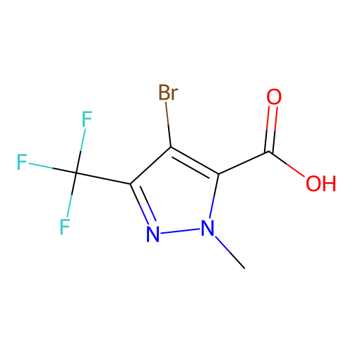 4-bromo-1-methyl-3-(trifluoromethyl)-1H-pyrazole-5-carboxylic acid structure