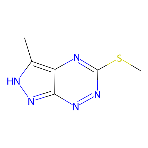 methyl 3-methyl-1H-pyrazolo[4,3-e][1,2,4]triazin-5-yl sulfide structure