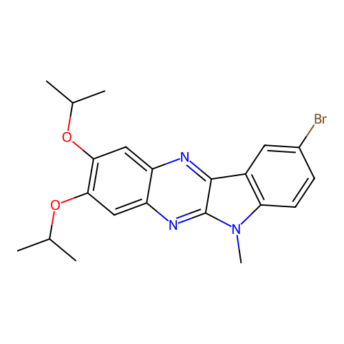 9-bromo-6-methyl-2,3-bis(propan-2-yloxy)-6H-indolo[2,3-b]quinoxaline structure