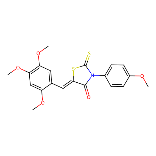 (5Z)-3-(4-methoxyphenyl)-2-thioxo-5-(2,4,5-trimethoxybenzylidene)-1,3-thiazolidin-4-one structure