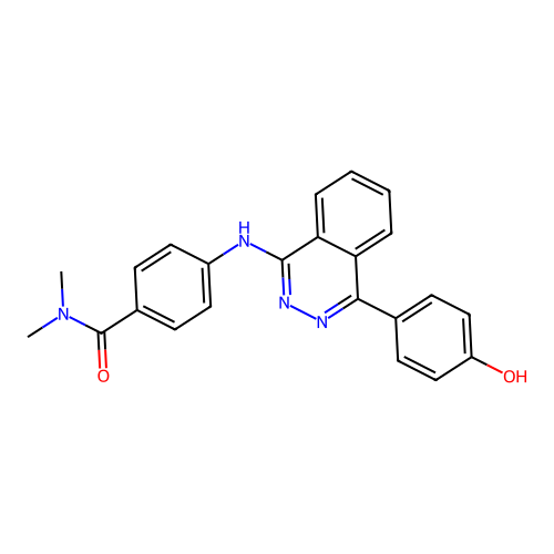 4-[4-(4-Hydroxy-phenyl)-phthalazin-1-ylamino]-N,N-dimethyl-benzamide structure