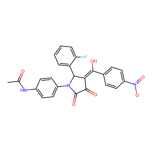 N-(4-(2-(2-fluorophenyl)-4-hydroxy-3-(4-nitrobenzoyl)-5-oxo-2,5-dihydro-1H-pyrrol-1-yl)phenyl)acetamide structure