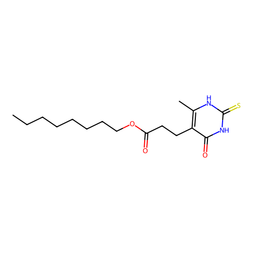 Octyl 3-(6-methyl-4-oxo-2-thioxo-1,2,3,4-tetrahydropyrimidin-5-yl)propanoate structure