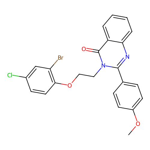 3-(2-(2-bromo-4-chlorophenoxy)ethyl)-2-(4-methoxyphenyl)quinazolin-4(3H)-one structure