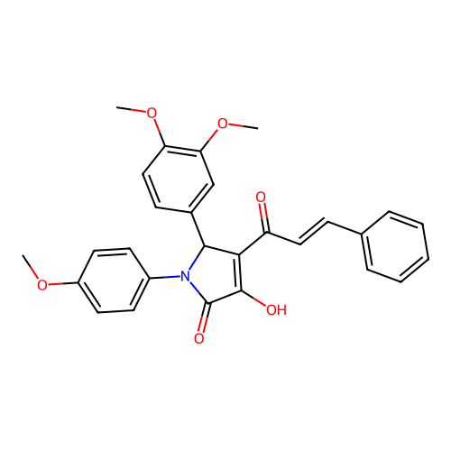 4-cinnamoyl-5-(3,4-dimethoxyphenyl)-3-hydroxy-1-(4-methoxyphenyl)-1H-pyrrol-2(5H)-one structure