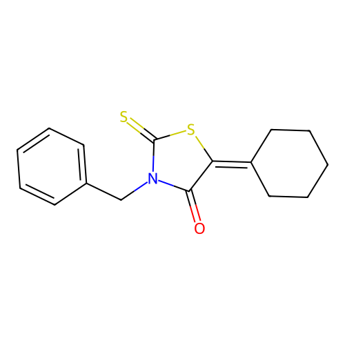 3-Benzyl-5-cyclohexylidene-2-thioxo-1,3-thiazolidin-4-one structure