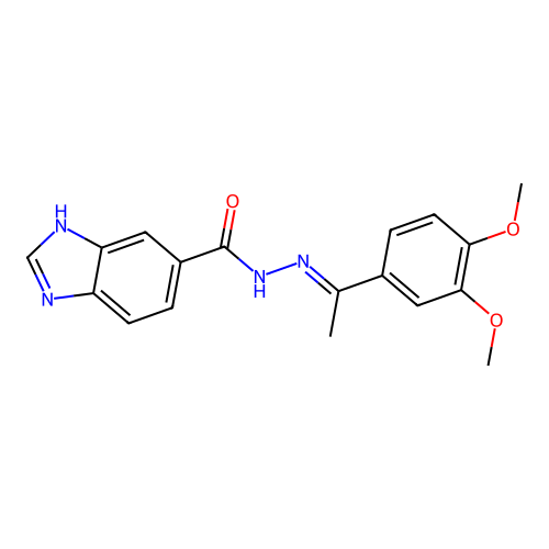 N'-[(E)-1-(3,4-dimethoxyphenyl)ethylidene]-1H-benzimidazole-6-carbohydrazide structure