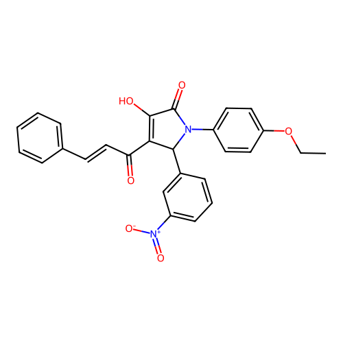 1-(4-ethoxyphenyl)-3-hydroxy-5-(3-nitrophenyl)-4-(3-phenylprop-2-enoyl)-5H-pyrrol-2-one structure