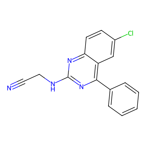 [(6-Chloro-4-phenylquinazolin-2-yl)amino]acetonitrile structure