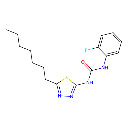 1-(2-Fluorophenyl)-3-(5-heptyl-1,3,4-thiadiazol-2-yl)urea structure