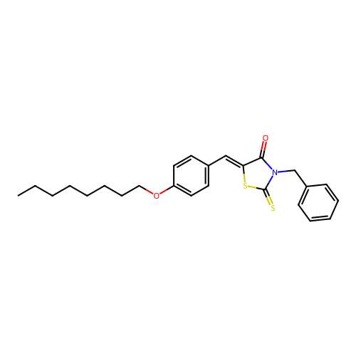5-[(4-Octyloxyphenyl)methylene]-3-benzyl-2-thioxo-1,3-thiazolidin-4-one structure