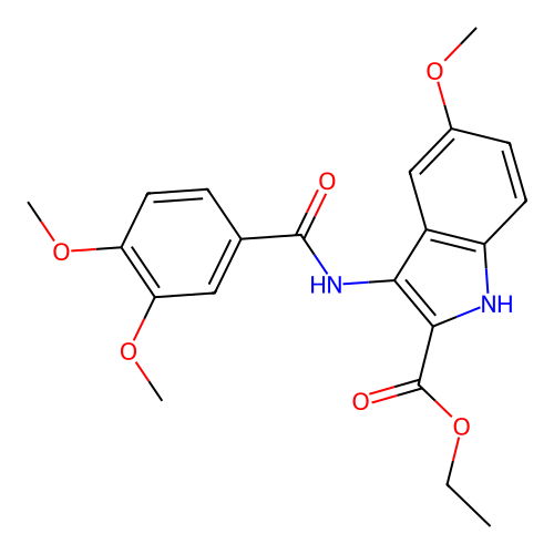 3-(3,4-Dimethoxy-benzoylamino)-5-methoxy-1H-indole-2-carboxylic acid ethyl ester structure