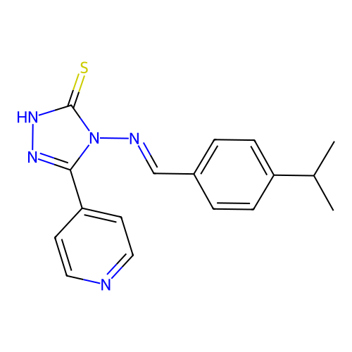 (E)-4-((4-isopropylbenzylidene)amino)-5-(pyridin-4-yl)-4H-1,2,4-triazole-3-thiol structure