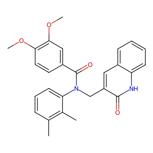N-(2,3-dimethylphenyl)-3,4-dimethoxy-N-[(2-oxo-1H-quinolin-3-yl)methyl]benzamide structure