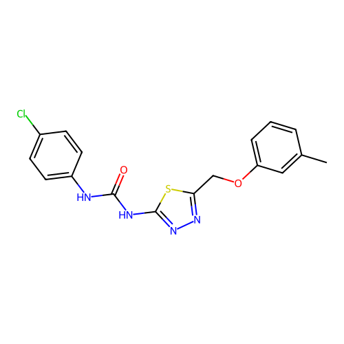 1-(4-Chlorophenyl)-3-[5-[(3-methylphenoxy)methyl]-1,3,4-thiadiazol-2-yl]urea structure