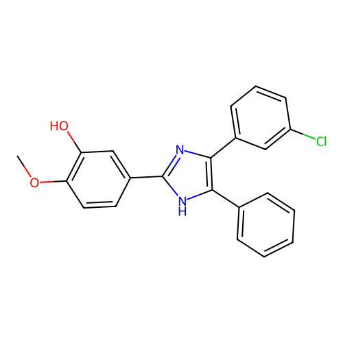 5-[4-(3-chlorophenyl)-5-phenyl-1H-imidazol-2-yl]-2-methoxyphenol structure