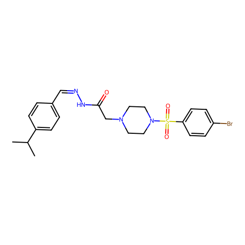 (Z)-2-(4-((4-bromophenyl)sulfonyl)piperazin-1-yl)-N'-(4-isopropylbenzylidene)acetohydrazide structure