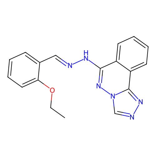(E)-6-(2-(2-ethoxybenzylidene)hydrazinyl)-[1,2,4]triazolo[3,4-a]phthalazine structure