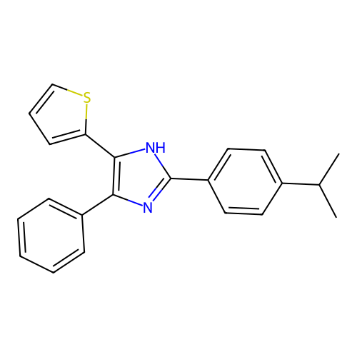 4-phenyl-2-[4-(propan-2-yl)phenyl]-5-(thiophen-2-yl)-1H-imidazole structure