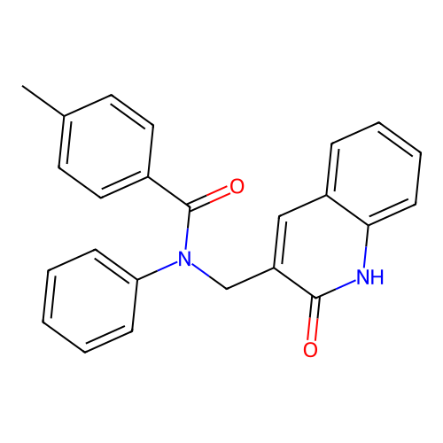 4-methyl-N-[(2-oxo-1H-quinolin-3-yl)methyl]-N-phenylbenzamide structure
