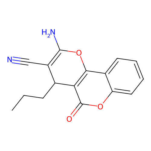2-Amino-5-oxo-4-propyl-4H,5H-pyrano[3,2-c]chromene-3-carbonitrile structure