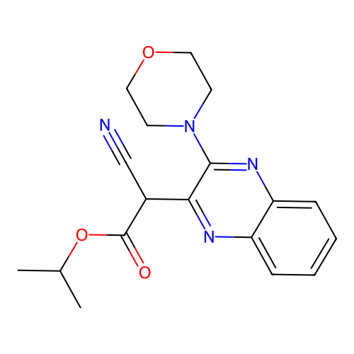 Propan-2-yl cyano[3-(morpholin-4-yl)quinoxalin-2-yl]acetate structure