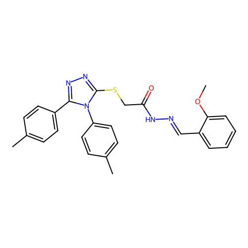 2-{[4,5-bis(4-methylphenyl)-4H-1,2,4-triazol-3-yl]sulfanyl}-N'-[(E)-(2-methoxyphenyl)methylidene]acetohydrazide structure